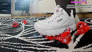 Kati toy motor car crush, trample, giantess, crushing, stomping , sneaker, High Heels, Ballerinas, trampling